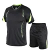 Zomerheren jogger set zweetpak snel droog ademende t -shirt + shorts tweedelig mannen rennen pakken sportkleding maat 5xl 210722