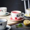 カップソーサーハンドペインティングセラミックコーヒーカップソーサーマイクロ波食器洗い機セーフヴィンテージアファーヌーティーセット日本のキッチンドリンク
