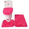 Fast färg Badrumsmatta Set Fluffy Hairs Bath Mattor Modernt toalettlock Skyddskit 3PC / set Rektangel 50 * 80 50 * 40 45 * 50cm 211130