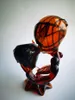 Vintage Amber Black Alien Glass smoking hookah pipe Bubbler Oil Dab Rigs can put customer logo