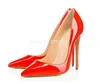 Dress Shoes Brand Design Women Fashion Pointed Toe Patent Leather Stiletto Heel Pumps Candy Colors Super High Heels Formal