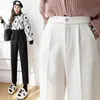 Women's Pants & Capris Velvet Thickened Corduroy Suit Winter High Waist Straight Black Casual Harem Female Spring Blazer Trousers