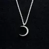 Crescent Moon Pendant Halsband Amulet Collier Wicca Smycken Rose Guld Färg Ketting Moon Crystal Halsband Kvinnor Bijoux BFF Gifts 188