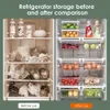 1/4/8 compartimento gaveta gaveta organizador bin transparente frigorífico armazenamento bin recipientes para despensa congelador lanche recipiente 210315