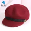 Skąpe bruchy kapelusze 2021 płaski czapka kobieta koreańska wersja joker wełna fedora przypływ gwiazda anyż kapelusz brytyjski moda beret malarz zima