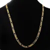 24K Gold Platinum Plated Chain Necklace 4 5mm Men's NK Links Figaro 20 Inches 50cmsize 20''24 '' Color253e