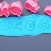 Pink Bakeware Cookie Stamp Cutte Biscuit Molds Form 3D Plunger Cutter DIY Baking Mould Tools Gingerbread Cookies Cutters