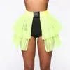 Spódnice Kobiety Krótki Podwójna Warstwa Klamra Mini Spódnica Puff Casual Tutu Suknia Balowa Solid Color Jupe Femme
