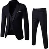 Business Blazer & Vest & Pants Suit Sets Men Autumn Fashion Solid Slim Wedding Set Vintage Classic Blazers Male 3 Pieces