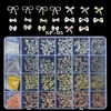 24 Gitter glitzernde 3D-Strasssteine AB, flache Rückseite, glänzende Steine, gemischte Nageldekorationen, Nägel, Edelsteine, Kristall-Zirkon-Perlen