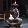 Buddha Hand Lotus Rückfluss Räucherbrenner mit 20 Kegeln lila Sandkeramik Surnote Wasserfall Räucherstäbchen Inhaber In Heim Yoga