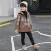 2021 winter new causal Lattice little boys parkas coat thick hooded overcoat for boy children kids woolen hooded outerwear warm clothes hot
