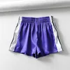 Été Sexy Satin Shorts Femmes Noir Coréen Élastique Danse Shorts Mode Taille Haute Court Sparkly Candy Couleur Shorts 210625