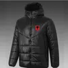 21-22 Albania Men's Down hoodie jacket winter leisure sport coat full zipper sports Outdoor Warm Sweatshirt LOGO Custom
