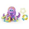 Krake schwimmende Weichgummi ABS Babybad Spielzeug mit 5 Marine Tier Ringe Cast Circle für Kinder Geschenk