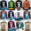 Homens Retro Gelo Hóquei 9 Paul Kariya Vintage Jersey Away Preto Branco Branco Azul Verde Laranja Vermelho Vermelho Mighty Purple Home para Esporte Fãs Bordado e Stitched Respirável Yazi