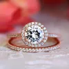 Bröllopsförlovningsringar set för kvinnor par fyrkantigt silver färg kubik zirkonfirde ring bländande modesmycken sr531-m