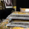 Luksusowa bawełna Jacquard Duvet Cover Set Królowa / Król Rozmiar 4 Sztuk Ultra Miękka Pościel Zestaw Zipper Comforter Pokrywa Łóżka Poszewki C0223