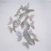 3D-Schmetterlings-Wandaufkleber hohl-out Rose Gold Silber Aufkleber Aufkleber für Hauszimmer Bürodekoration Geburtstag Hochzeitsfeier Dekore