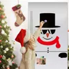 Väggklistermärken Bil garage dörr Santa Claus Snögubbe Rum Klistermärke Dekal Juldekorationer för Hem Happy Year 2022 N7D1