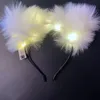 Hair Accessories 1PC Light Up Glowing Cat Ear Headband Plush Ears Cute Headwear Korean Style Hairband Girls Party Cosplay Accessor5271134