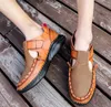 Big Size men designer sandals Fashionable leather outdoor casual shoe Breathable Fisherman Boy Beach shoes