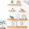 Nordic Wood Wall Shelf Floating Shelves Brickor Bokhyllor TV Vägg Hängande Förvaring Hylla Modern Trä Hyllor För Heminredning 210310