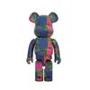 La nouvelle réservation Bearbrick400andywarholflowers andy mur fleurs ours bloc ours boîte aveugle fait à la main 28 cm