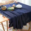 Trotse Rose Navy Blue Table Doek Tafellaken Katoen Linnen Doeken Creative Kwastje Doek Cover Bruiloft Decoratie 210626