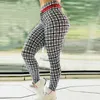 BlackArachnia Spandex 8% Leggings da allenamento ad alta elasticità per le donne Push Up Legging Plaid Stampa Pantaloni Abbigliamento sportivo da donna casual 211130