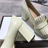 2021 latest women's dress shoes thick heel full leather tassel decoration luxury custom logo 35-42