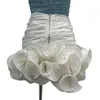 Twotwinstyle casual white kjol för kvinnor hög midja patchwork asymmetriska ruched mini kjolar kvinnor sommar mode stil 210708