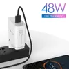 48W 벽 충전기 UK / US / EU 플러그 30W PD 충전 + 18W QC 3.0 포트 빠른 어댑터 작은 크기