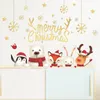 Adesivos de parede Papai Noel Feliz Natal Vidro Janelas Decalques Decoração Decoração Papel de Parede 2022 Ano