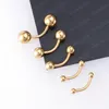 5pcs 2.5-6mm Eyebrow Piercing Banana Lip Ring Stainless Steel Curved Barbell Stud Helix Navel Cartilage Earring Body Jewelry