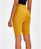 Short d'entraînement de remise en forme taille haute pour femmes, sensation nue, tissu uni, résistant aux squats, short de Sport d'entraînement de Yoga, leggings de couleur unie, logo court de vélo de 10 pouces