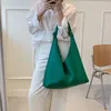 Evening Bags Ladies Big PU Leather Bucket Shoulder Bag Large Capacity Handbags And Purses Solid Color Handbag Green Yellow