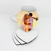NewDiy التسامي فارغة كوستر خشبي كوب كوب منصات MDF ترقية الحب جولة زهرة شكل كأس حصيرة FWB7508