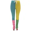 Wysoka talia spodnie dresowe Kobiety Joggers Patchwork Elastyczne Ułożone Legginsy Bell Dolna Flare Spodnie Split Hem Ruched Spodnie 210525