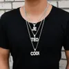 New Men039s Custom Name Small Bubble Letters Necklaces Pendant Ice Out Cubic Zircon Hip Hop Jewelry Rope Chain Two Color347N8120580