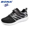 Bona Arrival Style Dzieci Dorywczo Buty Siatki Sneakers Chłopcy Dziewczyny Płaskie Dziecko Buty Buty Lekkie Szybkie Darmowe Shippin 220121