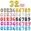 Helium Balloon 32 Inch Gold Letter Number Aluminum Foil Balloons Birthday Decoration Wedding Air Party Supplies