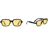 Lunettes de soleil Fashion Unisexe Square Men Femmes Small Femme Jaune Femme Retro Rivet Lunes UV4009932082