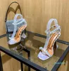 Med Box Officiell kvalitet Sandaler Amina Tofflor Skor Crystal-Embellished Slingback Pumpar Muaddi Restocks Begum Slingbacks FNE