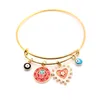 S2308 Fashion Jewelry Heart Evil Eye Pendentif Bracelet Adjustale Bangle Bracelets