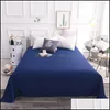 Folhas de cama Suprimentos Home Têxteis Jardim El Quarto Único Cama Dupla Cor Sólida 1 Pc Algodão Folha Plana Linens Twin Flor Rei Rei