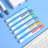 Markeerders 1pc Korea Press Highlighter Pen Student Marker Sleutel Mark 6 kleuren voor tijdschrift Schoolbenodigdheden Kawaii