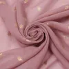 Muslim Hijabs Headscarf Cotton Printed Shawls Scarf Stoles Foulard Shimmer Glitter Gold Head Wraps Headband