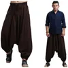 Men's Cross-pants crotch pants,wide leg pants dancing Harem pants pantskirt bloomers Harem trousers,13 COLORS plus size M-5XL X0723