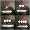 Kerstdecoratie quarantaine ornamenten familie van 1-7 hoofden DIY Tree hanger accessoires met touwhars op voorraad